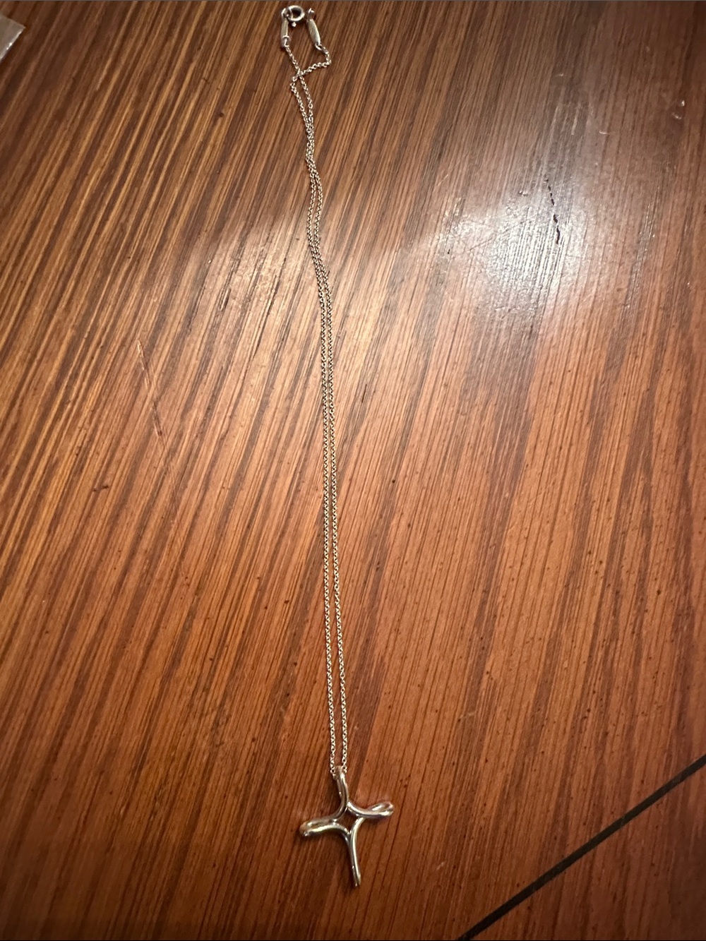 Tiffany and Co Sterling Silver Cross Pendant Necklace - Silver - Picture 6 of 7